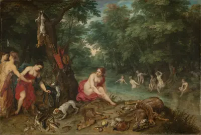 Nymfer badande av Jan Brueghel The Elder