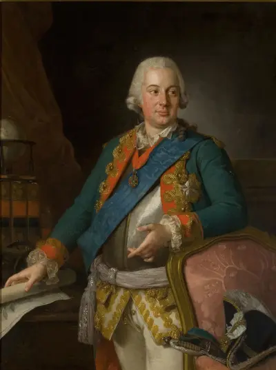 Portrait of Alojzy Brühl (1739–1793), general av Per Krafft the Elder