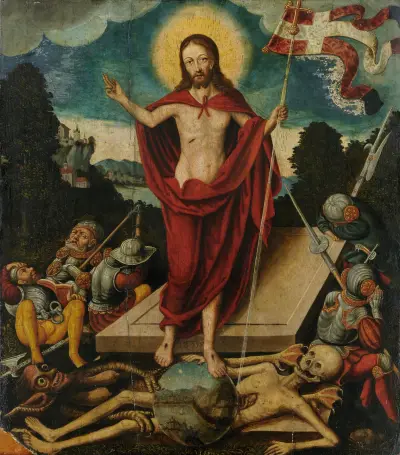 Resurrection Of Christ And The Triumph Over Death And Devil av Lucas Cranach the Elder