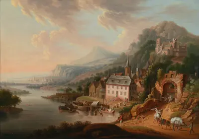 Rhenlandskap av Christian Georg Schütz the elder