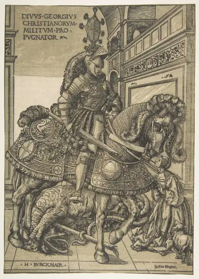 Sankt Göran till häst av Hans Burgkmair The Elder