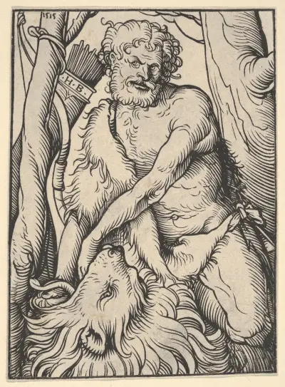 Simson dräper lejonet av Hans Burgkmair The Elder