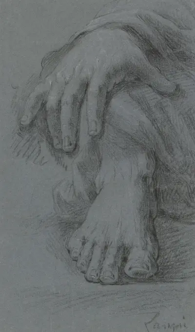 Sketch of hand and foot av Johann Baptist von Lampi the Elder