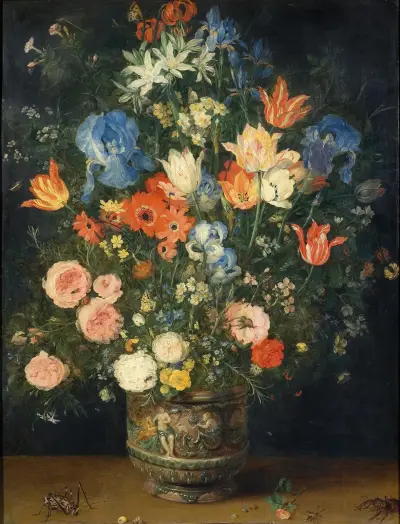 Stilleben med blommor och insekter av Jan Brueghel The Elder