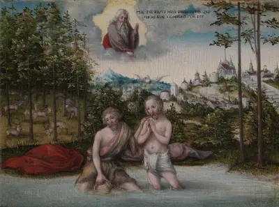 The Baptism of Christ av Lucas Cranach the Elder