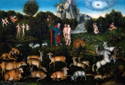The Garden of Eden av Lucas Cranach the Elder