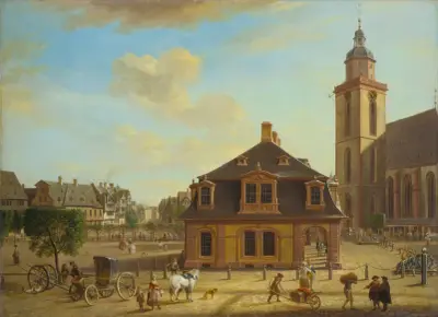 Rossmarkt i Frankfurt av Christian Georg Schütz the elder