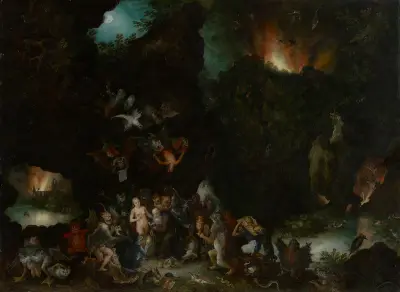 Frestelsen av Sankt Antonius av Jan Brueghel The Elder