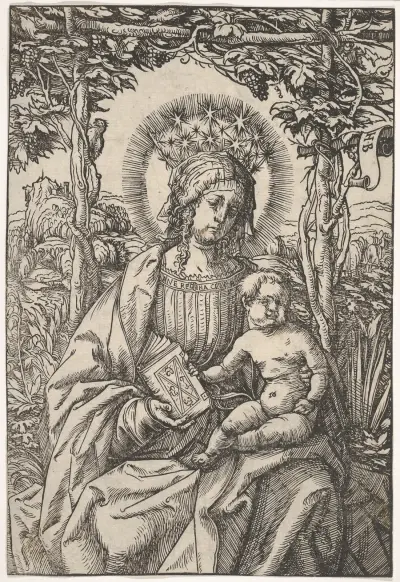 The Virgin with a Book in an Arbor von Hans Burgkmair The Elder