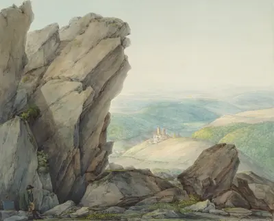 Utsikt från Feldberg (Taunus) mot Reifenberg av Christian Georg Schütz the elder