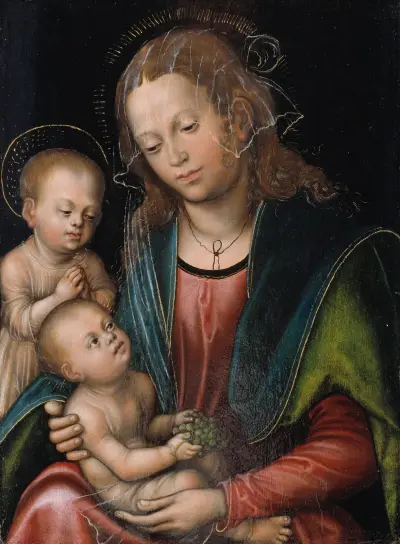 Virgin and Child Adored by the Infant St John av Lucas Cranach the Elder