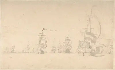 En flotta av Willem van de Velde the Younger