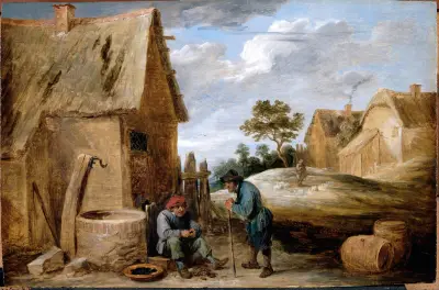 A Peasant eating Mussels av David Teniers The Younger