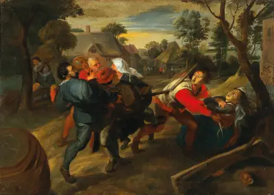 A Village Brawl av Jan Brueghel the Younger