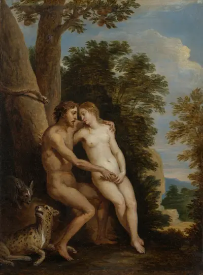 Adam och Eva i paradiset av David Teniers The Younger
