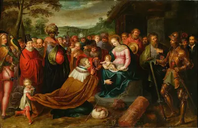 Adoration of the Magi (Matthew 2-10-11) av Frans Francken the Younger