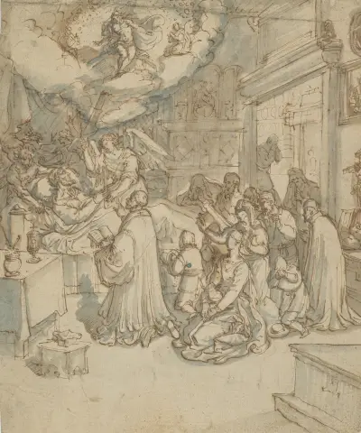 Allegori över en religiös mans död av Frans Francken the Younger