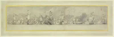 Anglo-holländische Seeschlacht av Willem van de Velde the Younger