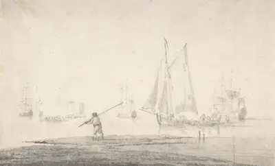 Boats Becalmed von Willem van de Velde the Younger