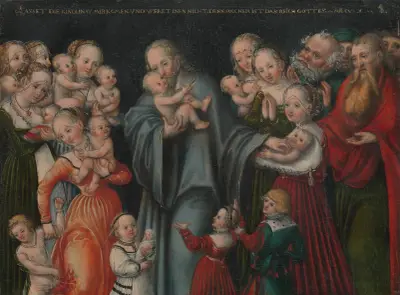 Christ Blessing the Children av Lucas Cranach the Younger