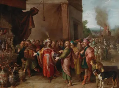 Croesus showing Solon his Riches av Frans Francken the Younger