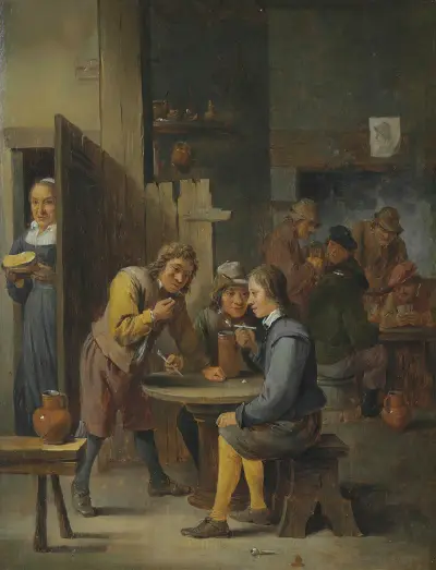 Figurer i en kroginteriör av David Teniers The Younger