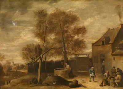 På gårdsplanen av David Teniers The Younger