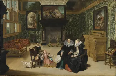 Interiör, kallad 'Rubens salong' av Frans Francken the Younger