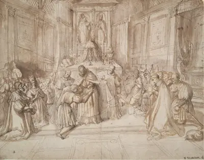 Riddarslag av en ung man av Frans Francken the Younger