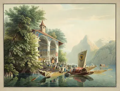Kapellet i Wilhelm Tell på Fyrkantssjön av Gabriel Lory the Younger