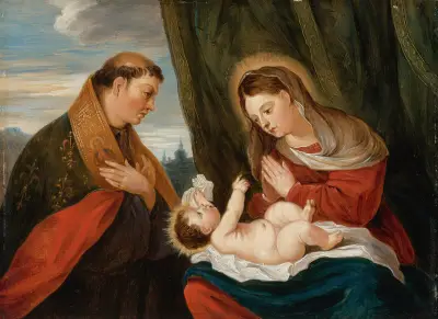 Madonna med barnet och den helige Ludvig av Toulouse av David Teniers The Younger
