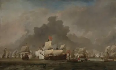 Naval Battle av Willem van de Velde the Younger