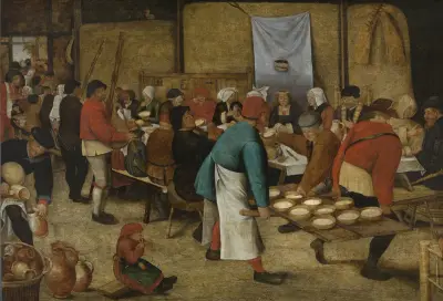 Peasant Wedding in a Barn av Pieter Brueghel The Younger