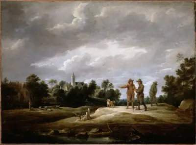 Peasants conversing av David Teniers The Younger