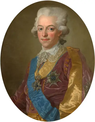 Porträtt av Gustav III, Sveriges konung av Lorens Pasch the Younger