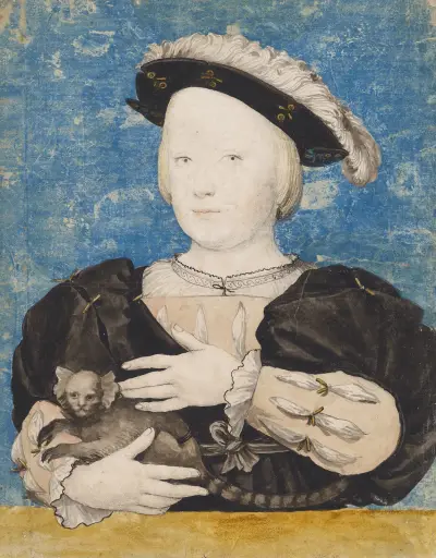 Portrait of a boy with a marmoset av Hans Holbein The Younger