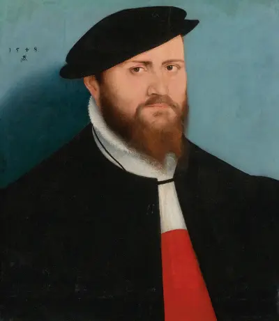 Portrait Of A Man In A Hat av Lucas Cranach the Younger