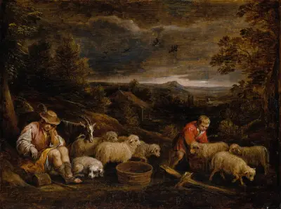 Herden och får av David Teniers The Younger