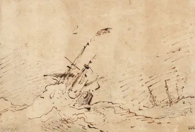 Skepp i storm av Willem van de Velde the Younger