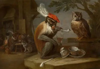 Singerie av David Teniers The Younger