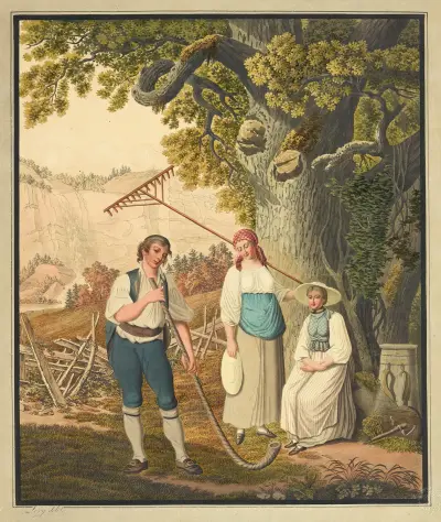 Lantlig fest i Oberhasli, kantonen Bern av Gabriel Lory the Younger