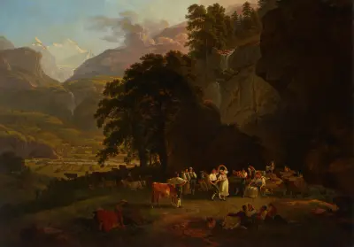 Wiejska wieczorna zabawa w Oberhasli, Gabriel Lory the Younger