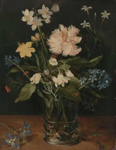 Still Life with Flowers in a Glass av Jan Brueghel the Younger