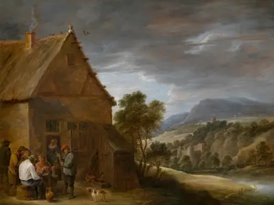 Krogscen av David Teniers The Younger