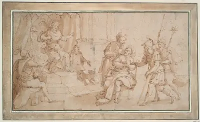 The Blinding of Zaleucus of Locri av Frans Francken the Younger
