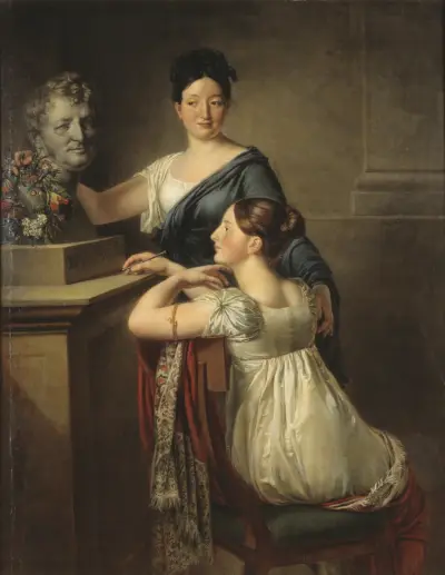 The Demoiselles Charlotte Jeanette and Anne Sofie Laurent, Per Krafft the Younger