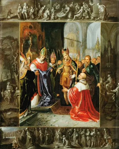 Kejsar Karl V visas Jungfruns klädnad av Frans Francken the Younger