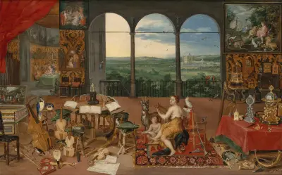 De fem sinnena: Hörseln av Jan Brueghel the Younger