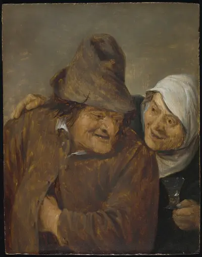 Två bönder med ett glas vin av David Teniers The Younger