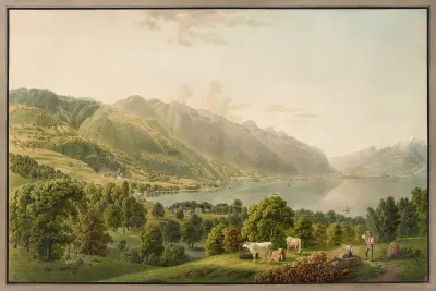 Utsikt över Clarens och den östra änden av Genèvesjön av Gabriel Lory the Younger
